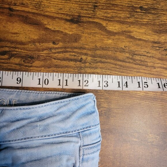 American Eagle Jeans 2s Jegging Next Level Stretch Hi Rise Light Wash Ripped - Picture 8 of 13